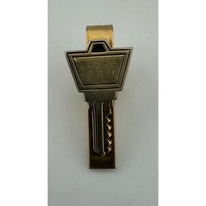Vintage‎ Anson Gold Tone Key Tie Clip Vintage Mens Fashion Accessory